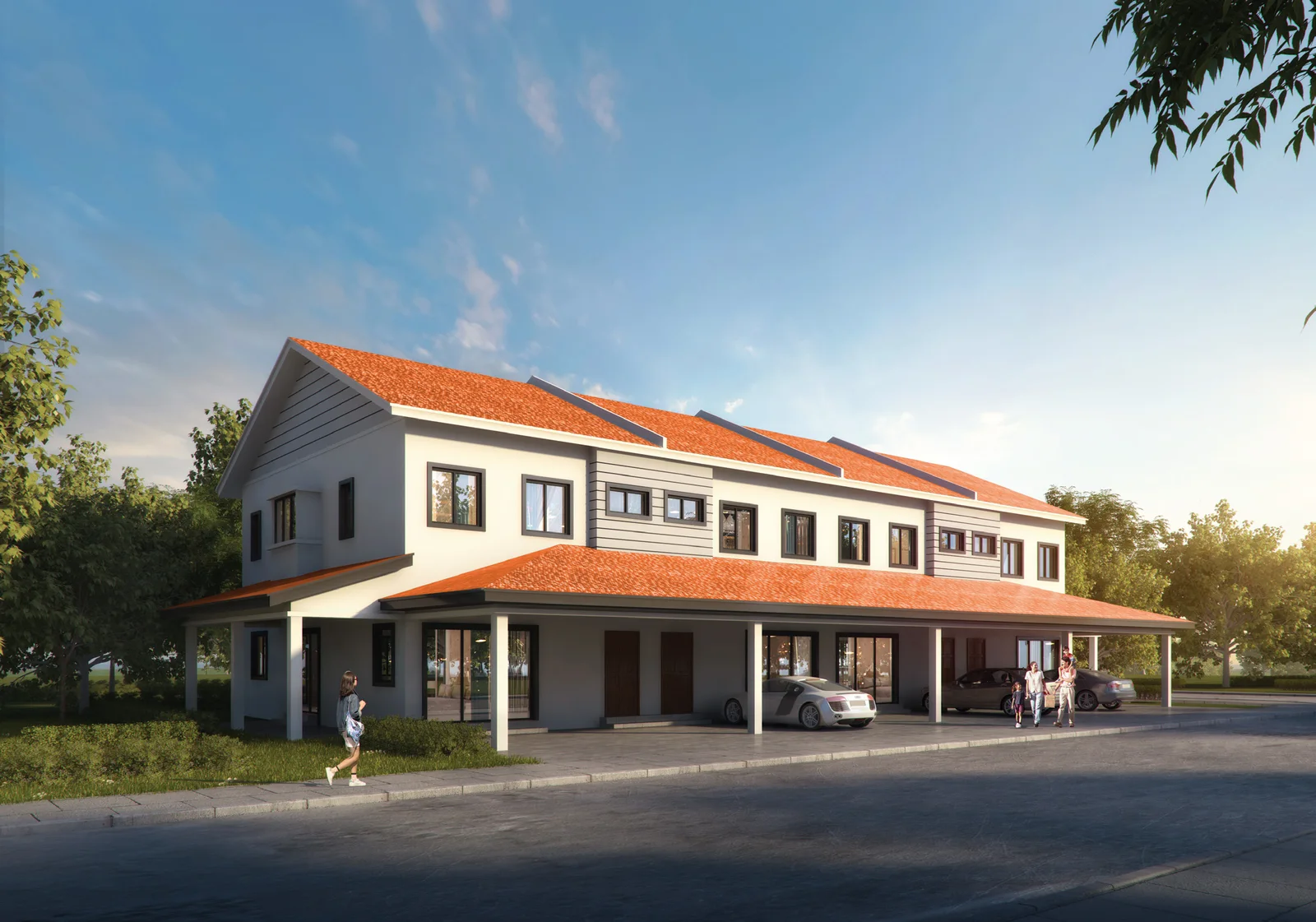 Silver Valley Gardens 2-storey terrace home facade, artist impression